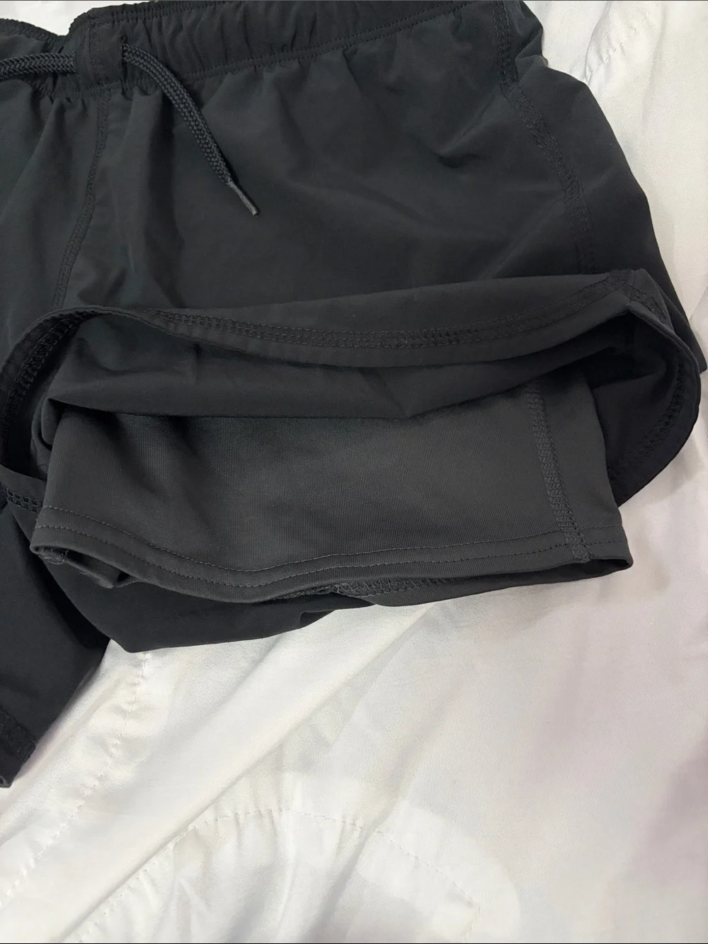 Nike Black Kid's Running Shorts with White Swoosh